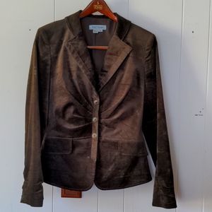 Kay Unger new York rich chocolate brown velvet blazer size 10